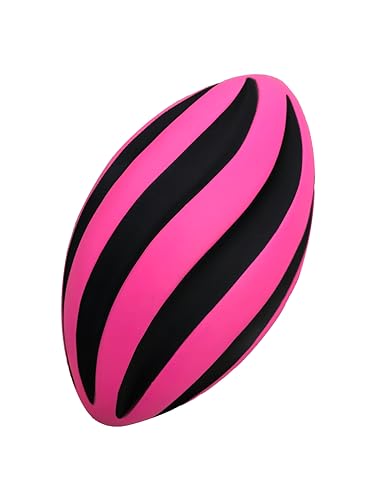 LMC Products Spiral Foam Football 9 Inch Small Soft Foam Football for Kids Adult Toddler Ball Youth Pink Black - Image 1