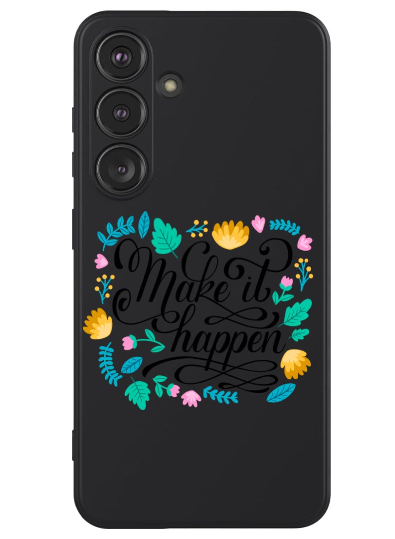 Theodor Protective Slim Fit Case Liquid Silicone Cover with Full Body Protection Anti-Scratch Shockproof Case For Samsung Galaxy S24 (Black) - make it Happen - Image 1