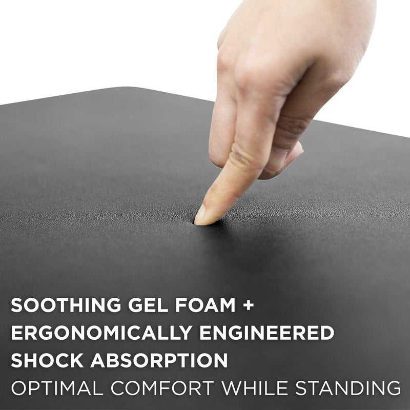 Mount-It! Anti Fatigue Floor Mat | Standing Comfort Mat for Standing Desk, Home, Office, Kitchen, Garage | Anti-Slip Washable Surface| 18"x22" | Rubberized Gel Foam Black - Image 4