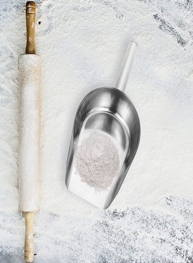 BESTonZON Stainless Steel Metal Ice Scoop 8Oz Kitchen Flour Scoop Grain Candy Small Food s for Kitchen Bar Party Wedding Pet Dog Food - Image 5
