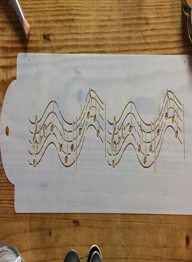 Designer Stencils C128T Musical Notes Cake Stencil, Beige/Semi-Transparent, 12" - Image 3