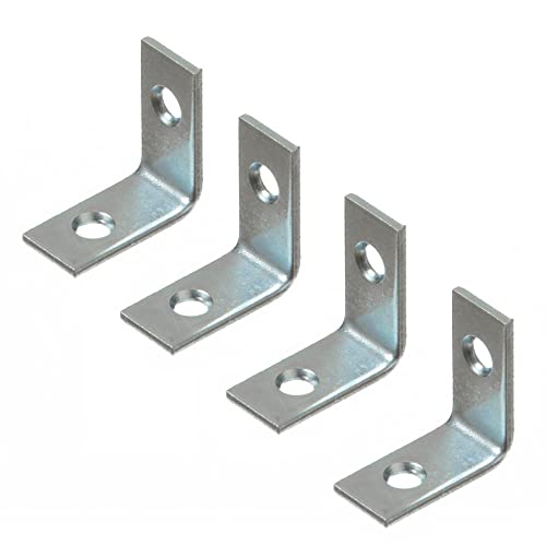 888 Corp 1" x 1" x 1/2" (4 Pack) Corner Brace with 8 pcs 1/2" x 6 Gauge Flat Head Phillips Screws - Image 1