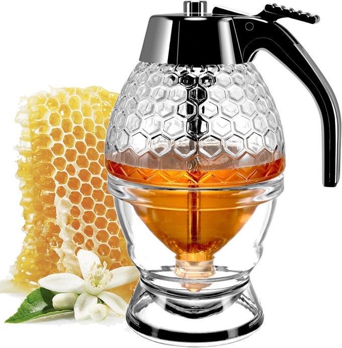 MODERN DRIPFREE HONEY DISPENSER SYRUP SUGAR JAR FOR EFFICIENT SERVING POT EASY TO USE CLEAN MESSFREE SOLUTION SUITABLE FOR HOME KITCHENHOTELRESTAURANTCOFFEE BAR 1