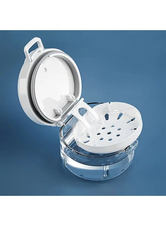 White Heavy Duty Invisible Braces Storage Case With Lid Portable Travel Dental Organizer - Image 1