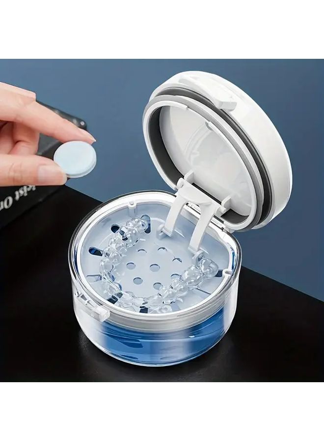 White Heavy Duty Invisible Braces Storage Case With Lid Portable Travel Dental Organizer - Image 2