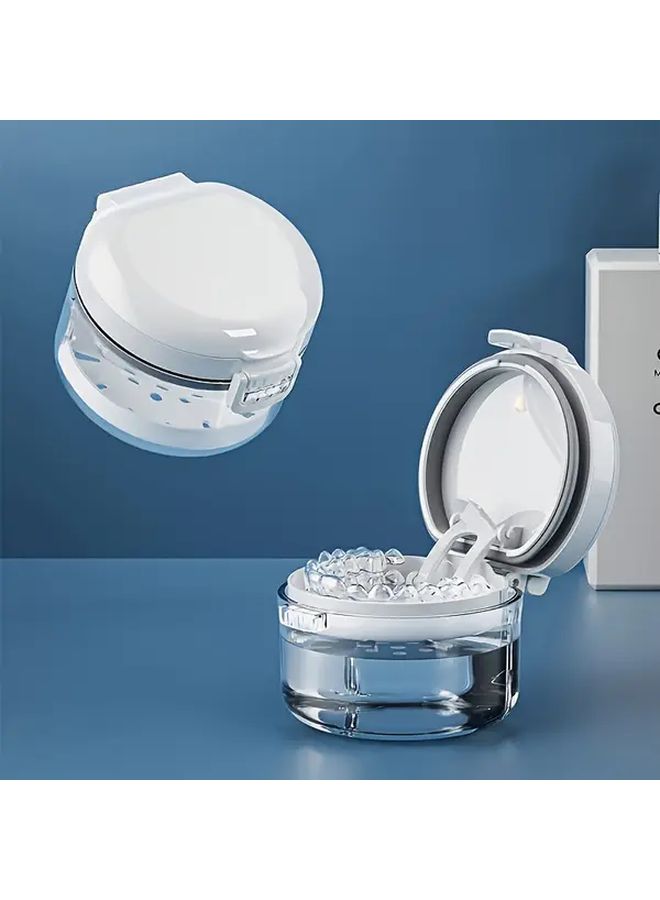 White Heavy Duty Invisible Braces Storage Case With Lid Portable Travel Dental Organizer - Image 5