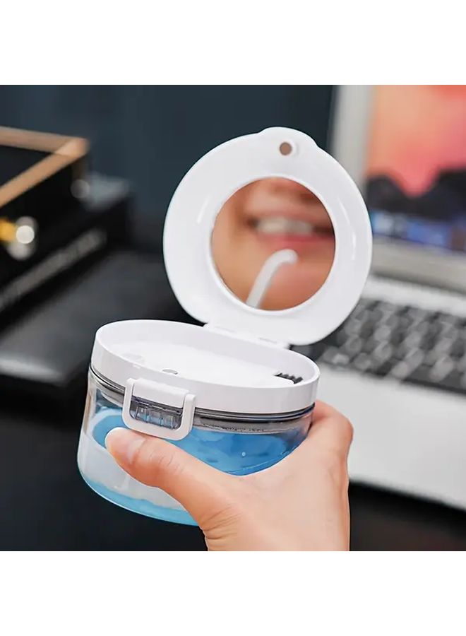 White Heavy Duty Invisible Braces Storage Case With Lid Portable Travel Dental Organizer - Image 4