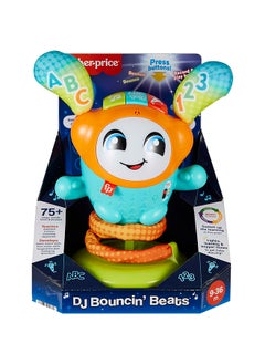 Fisher-Price Baby To Toddler Learning Toy Dj Bouncin’ Beats With Music Lights And Motorized Bouncing Action, Uk English Version  - Image 2