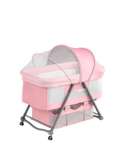 Generic Crib Splice Bed, Baby Bassinet Bed With Large Storage Basket, Foldable Newborn Bedside Sleeper 