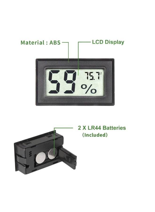 Chabeia Mini Hygrometer Thermometer Digital Indoor Humidity Gauge Monitor with Temperature Meter Sensor Fahrenheit (℉), Black - Image 3