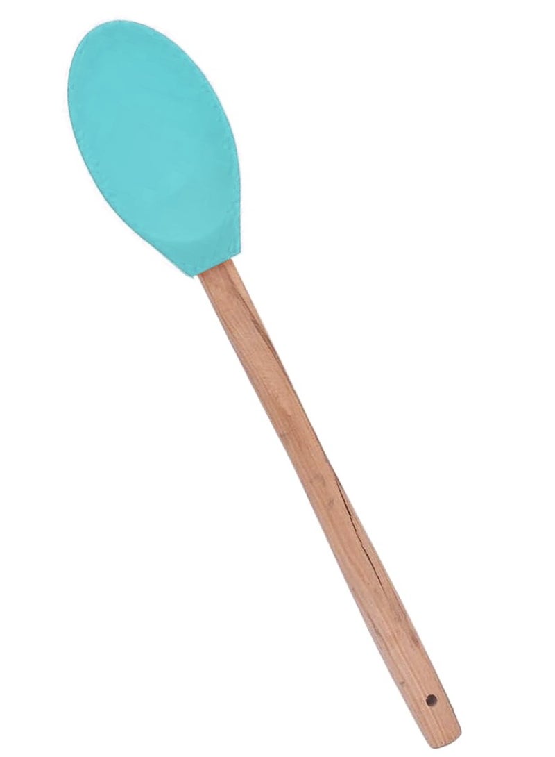 Elegant Home 3-Piece Set Of Silicone Spoon With Wooden Handle  - Image 3