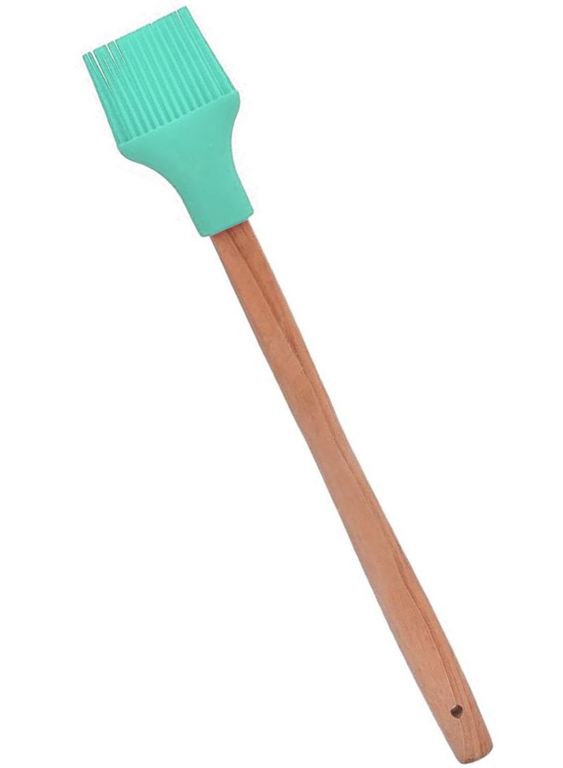 Elegant Home 3-Piece Set Of Silicone Spoon With Wooden Handle  - Image 2