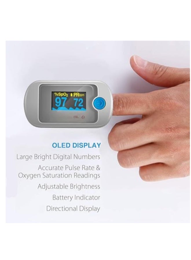 Finger Pulse Oximeter for Blood Oxygen Saturation and Pulse Rate Monitoring, Portable Health Tracking Device with Fast Readings and Easy Operation - Image 3