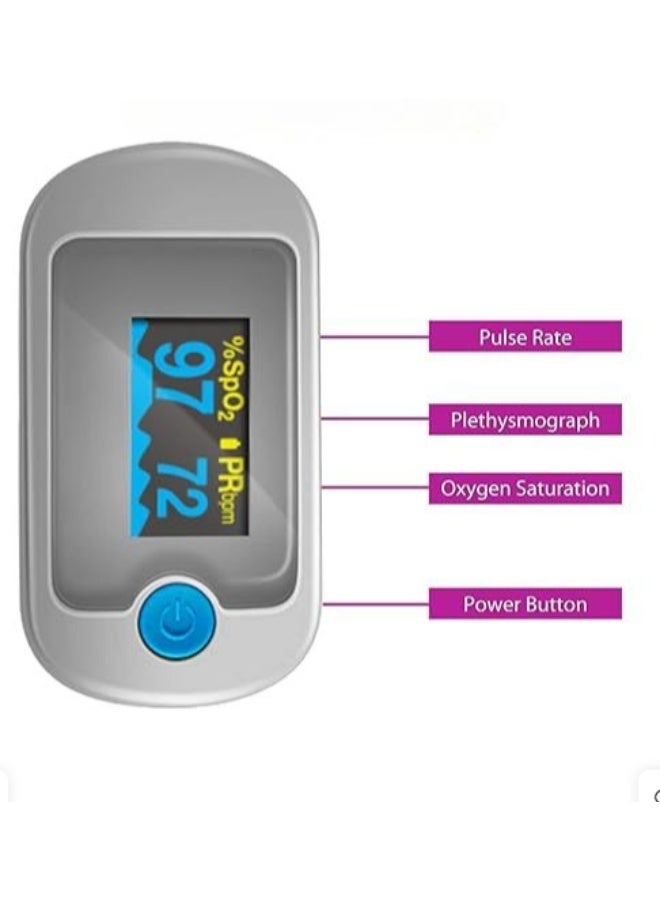 Finger Pulse Oximeter for Blood Oxygen Saturation and Pulse Rate Monitoring, Portable Health Tracking Device with Fast Readings and Easy Operation - Image 2