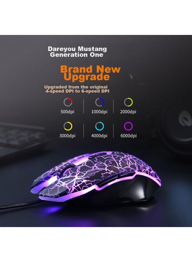 Daryo Dareu Em915 G60 Wired Gaming Mouse, Esports Mouse, Laptop, Macro Programming, Gaming-grade Custom Engine, Black - Image 2