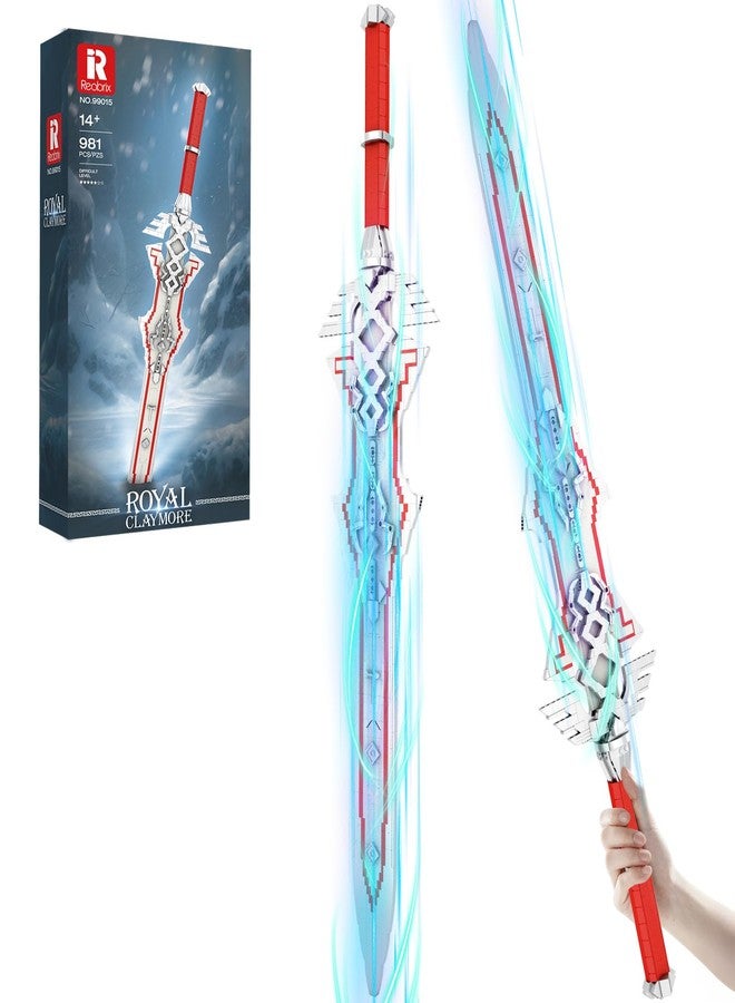 Reobrix Sword Building Sets for Adults, Cool Royal Claymore 99015 Collectible Build and Display Model, Anime-Style Cosplay Toy Sword Home Office Decor, Gifts for Classic Game Fans Boys 14+ (981 PCS) - Image 1