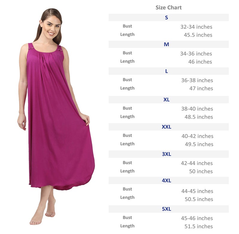 BLAZON Women Cotton Midi Nighty Slip (Vivid Violet_ XL) - Image 5