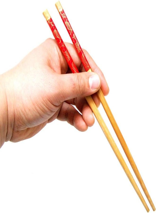 AUTOWRAP Bamboo Chopsticks Reusable for Wedding Party Ceremony, 24cm/9.45inch Chinese Natural Non-slip Chopsticks Dishwasher Safe, Lightweight Chopstick - Image 3