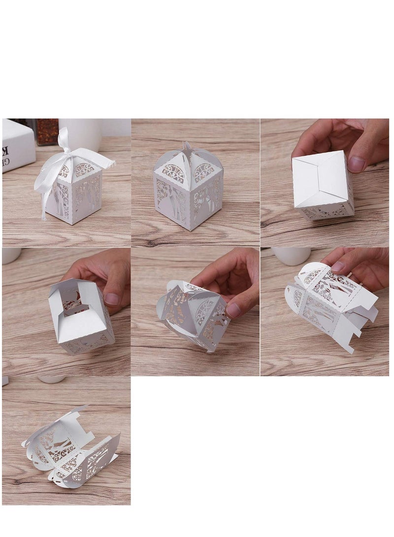 KASTWAVE صناديق هدايا، صندوق هدايا، صناديق هدايا زفاف، صناديق هدايا حلوى لزفاف، عيد ميلاد، حفلات استحمام الأطفال، لوازم حفلات 100 قطعة - Image 3