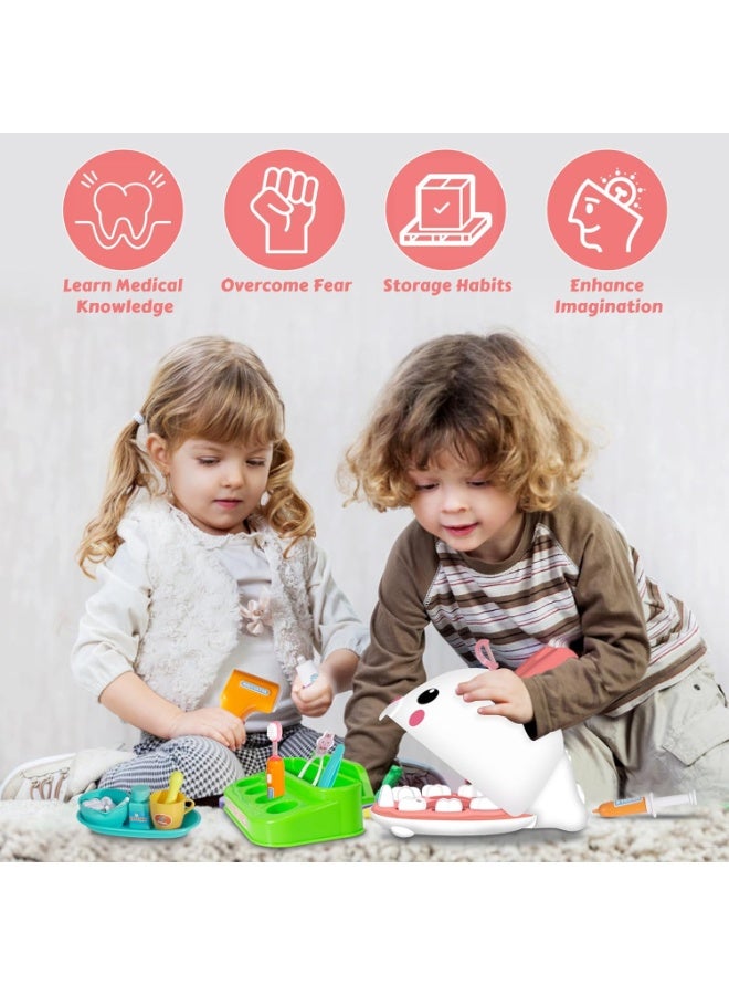 LBMT Dentist Doctor Pretend Play Set, 31PCS Teeth Dental Tools Medical Accessories, Pet Doctor Role Play Toys Playset, Educational Gift for Kids Toddlers Girls Ages 3 - Image 4