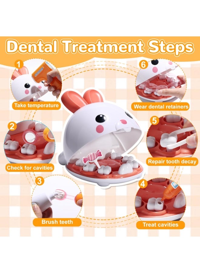 LBMT Dentist Doctor Pretend Play Set, 31PCS Teeth Dental Tools Medical Accessories, Pet Doctor Role Play Toys Playset, Educational Gift for Kids Toddlers Girls Ages 3 - Image 3