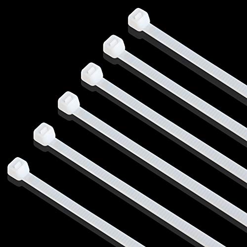 Saisn 50pcs Zip Ties Adjustable Ultra Strong Plastic Cable Ties Nylon Self-Locking Wraps Ties Heavy Duty Clear Durable Zip Straps (18 Inch, White) - Image 3