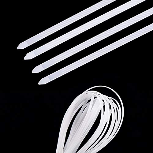 Saisn 50pcs Zip Ties Adjustable Ultra Strong Plastic Cable Ties Nylon Self-Locking Wraps Ties Heavy Duty Clear Durable Zip Straps (18 Inch, White) - Image 4