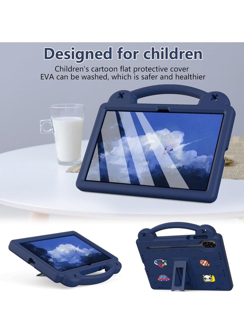 Case Compatible with Honor Pad X9 11.5 Inch, DIY Accessories for Kids, Shockproof Case with 【Pencil Holder】 【Shoulder Strap】 【Handle Stand】, Navy Blue - Image 3
