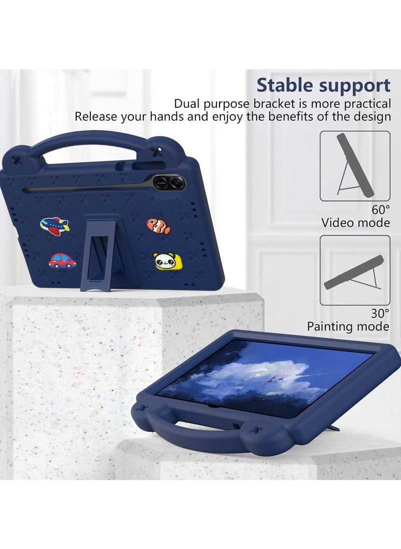 Case Compatible with Honor Pad X9 11.5 Inch, DIY Accessories for Kids, Shockproof Case with 【Pencil Holder】 【Shoulder Strap】 【Handle Stand】, Navy Blue - Image 4
