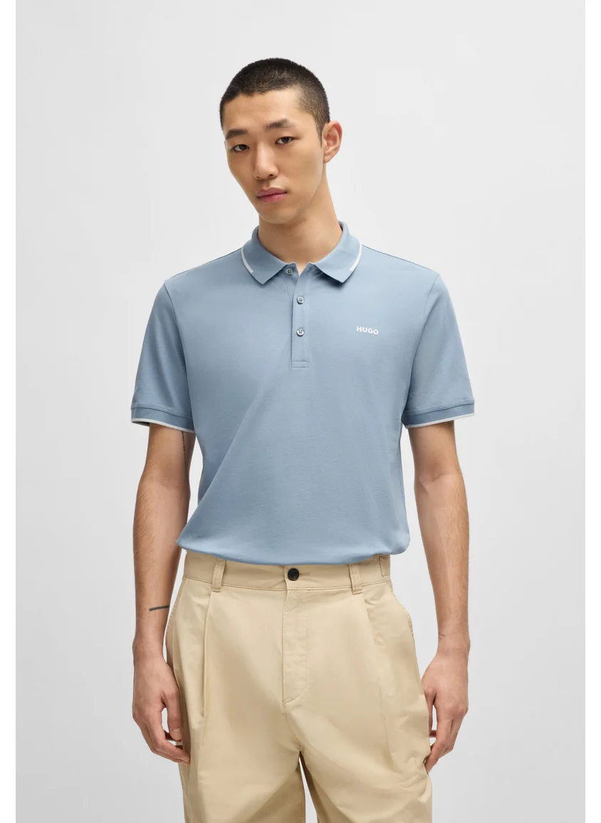 هوجو Stretch-cotton slim-fit polo shirt with printed logo