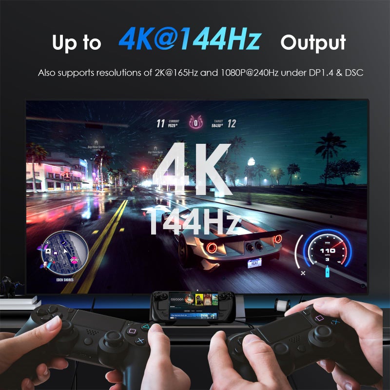 WAVLINK Steam Deck Dock, WAVLINK 6-in-1 Docking Station for Steam Deck/ROG Ally with 4K@144Hz HDMI 2.1, 100W PD in, 3X 10G USB 3.2, Gigabit RJ45 - Image 3