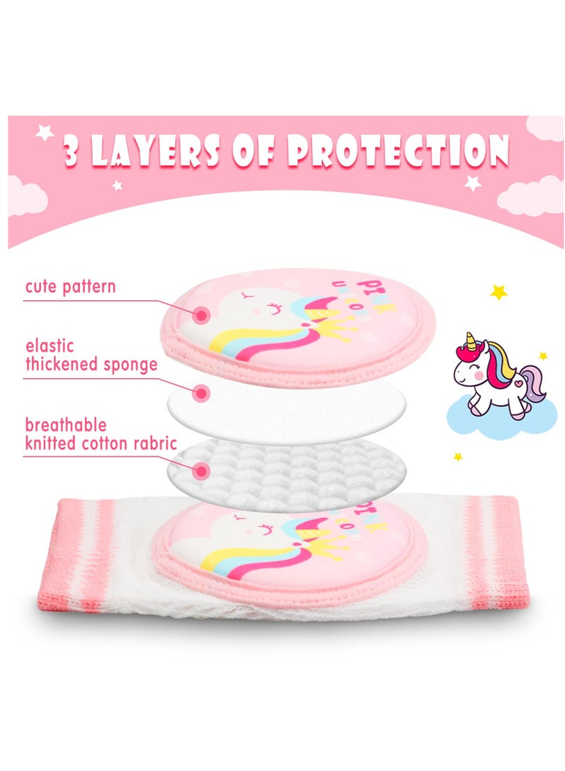 Excefore 6 Pairs Baby Knee Pads for Crawling Anti Slip Knee Protectors Breathable for Boys Girls, 0-3 Years Old - Image 4