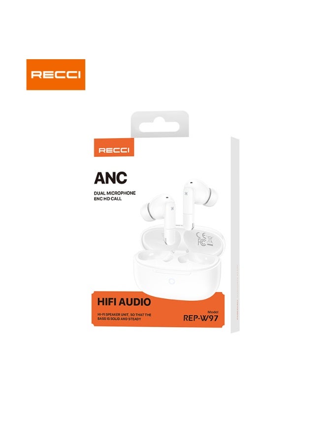 ريتشي ريشي REP-W97 سماعات أذن لاسلكية Celestial Music – بلوتوث 5.3، بطارية 35 مللي أمبير + علبة شحن 280 مللي أمبير، تشغيل حتى 5 ساعات، تحكم باللمس – أبيض - Image 2