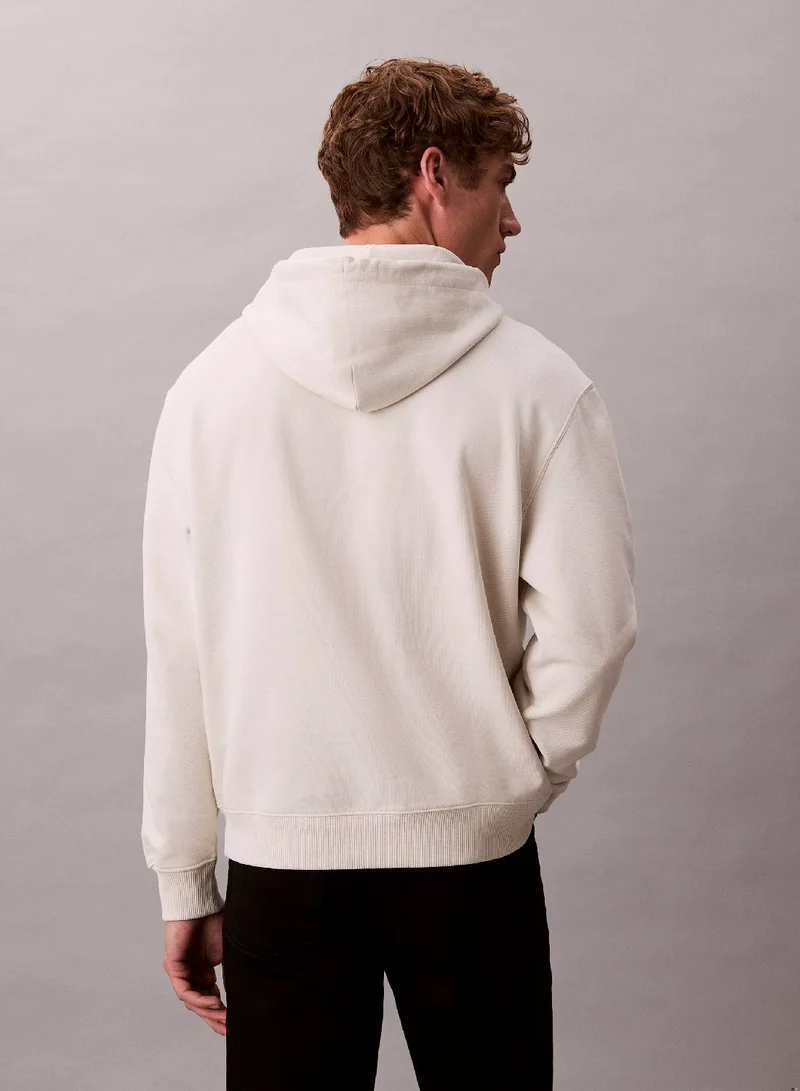 Calvin Klein Jeans Chalk Relaxed Monogram Hoodie for Men | Best Price UAE