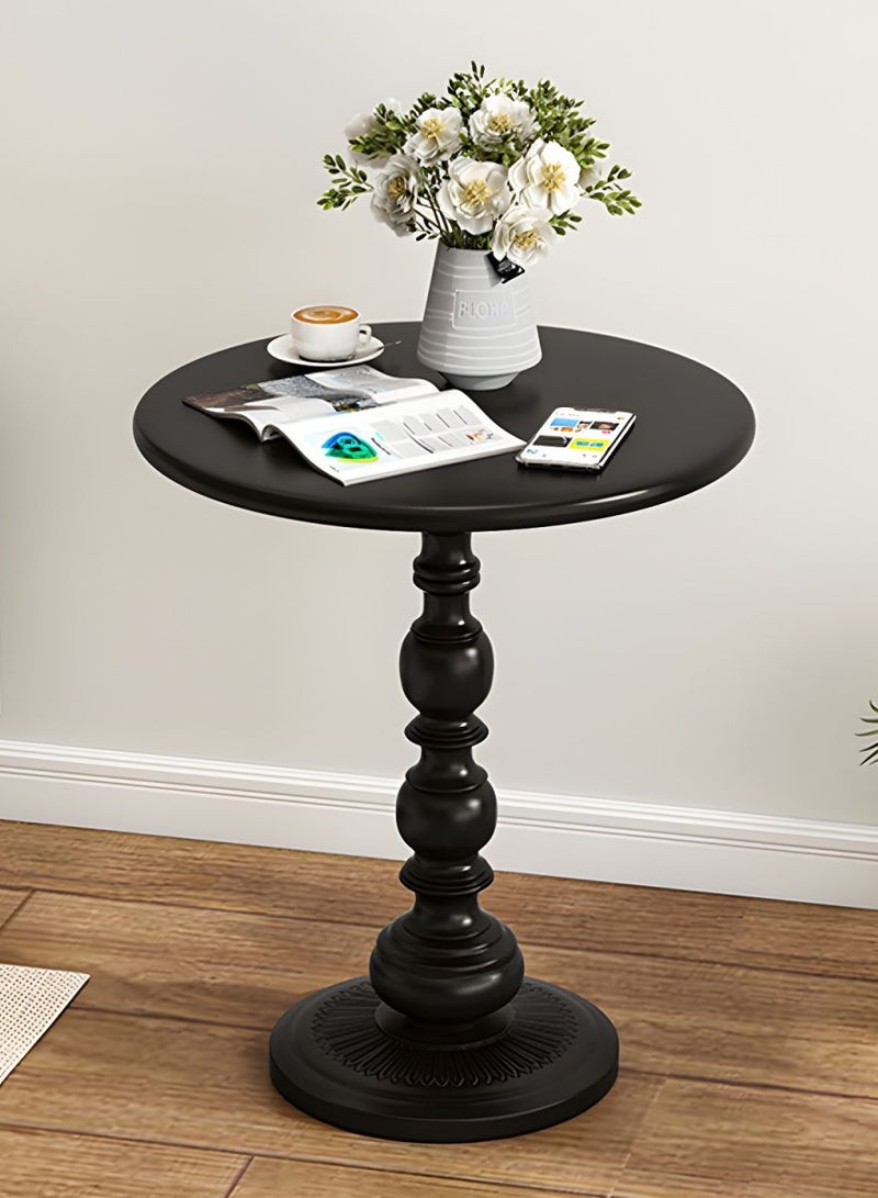 DubaiGallery طاولة جانبية معدنية دائرية ريترو - طاولة قهوة موفرة للمساحة للكنبة أو غرفة النوم أو الفناء، مثالية للمساحات الصغيرة، تصميم زخرفي ووظيفي، طاولة قهوة لغرفة المعيشة - Image 2