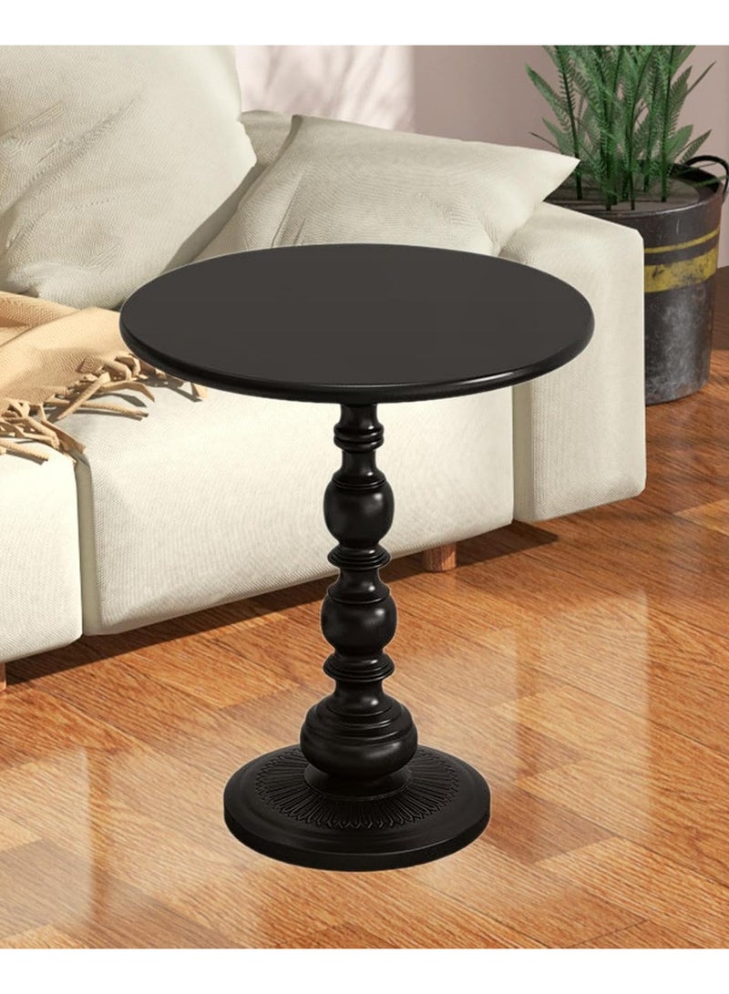 DubaiGallery طاولة جانبية معدنية دائرية ريترو - طاولة قهوة موفرة للمساحة للكنبة أو غرفة النوم أو الفناء، مثالية للمساحات الصغيرة، تصميم زخرفي ووظيفي، طاولة قهوة لغرفة المعيشة - Image 3