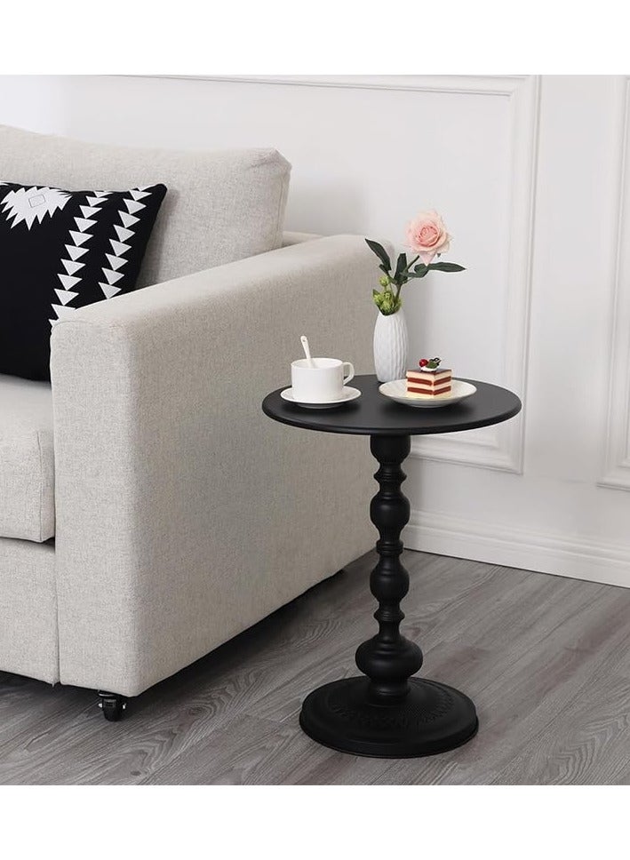 DubaiGallery طاولة جانبية معدنية دائرية ريترو - طاولة قهوة موفرة للمساحة للكنبة أو غرفة النوم أو الفناء، مثالية للمساحات الصغيرة، تصميم زخرفي ووظيفي، طاولة قهوة لغرفة المعيشة - Image 4