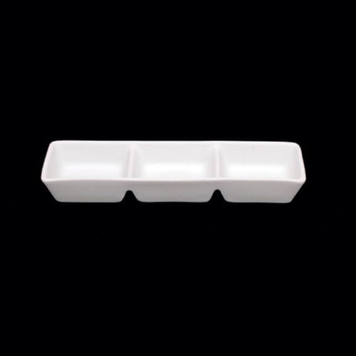 Fortessa Fortessa Fortaluxe Vitrified China Dinnerware Rectangular 3Compartment Dipping Tray 725Inch Set of 6 - Image 3