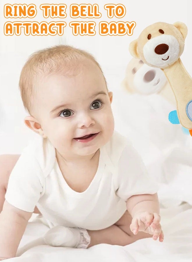 Baby Soft Rattle Toys for Newborns, Plush Rattle Stuffed Animals Hand Grip Rattle Set Molar Teether Rings Early Educational Toy  - Image 5