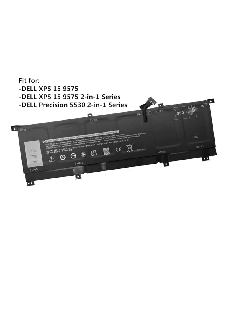 8N0T7 11.4V 75Wh 6-Cell Laptop Battery Compatible with DELL XPS 15 9575 P73F001 15-9575-D1605TS 15-9575-D1805TS Precision 5530 2-in-1 Series Notebook 08N0T7 TMFYT 0TMF.Y. 10 - Image 3