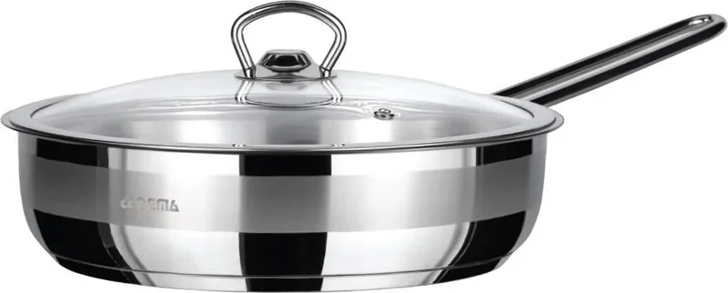 AMBOSS Saphire 26 cm Stainless Steel Induction Compatible Steel Pan with Glass Lid