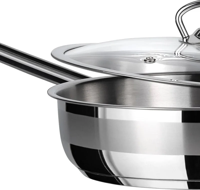 AMBOSS Saphire 26 cm Stainless Steel Induction Compatible Steel Pan with Glass Lid