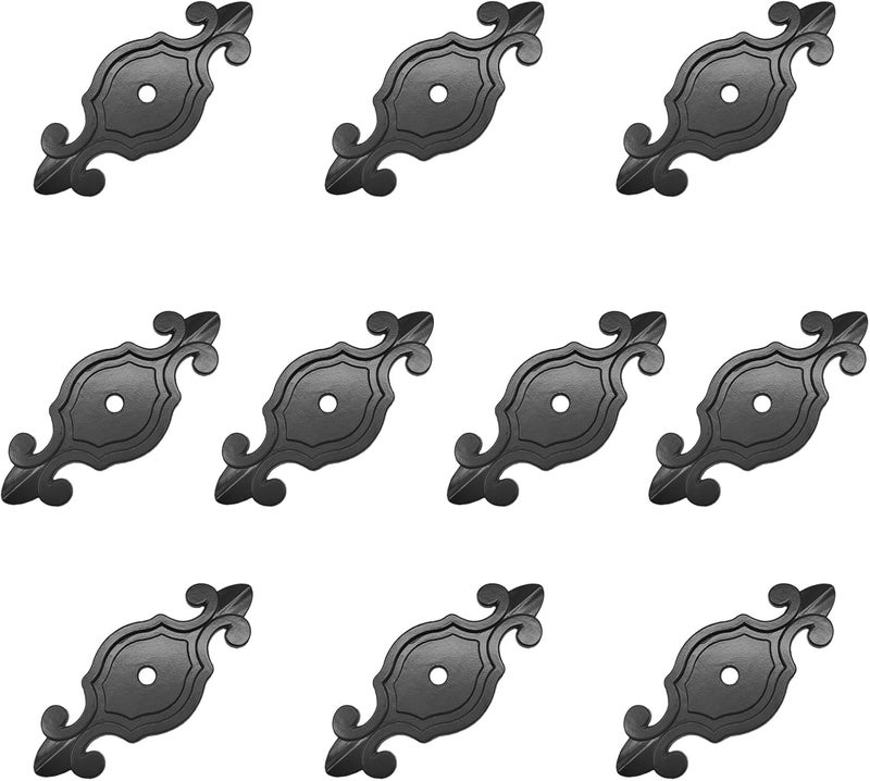 Joyindecor 10 Packs Oil Rubbed Cabinet Hardware Knob Back Plates, 2.9 Inch Length and 1.2 Inch Width, Zinc Alloy Backplates for Drawer Knobs Dresser Pull Handles (Matt Black) - Image 1