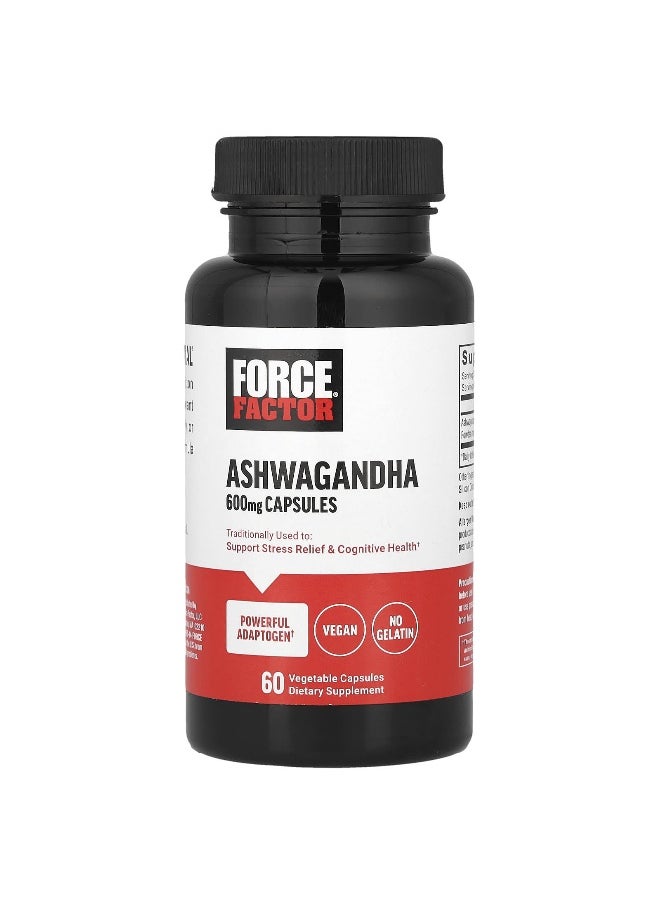 Force Factor Force Factor, Ashwagandha , 600 mg , 60 Vegetable Capsules 
