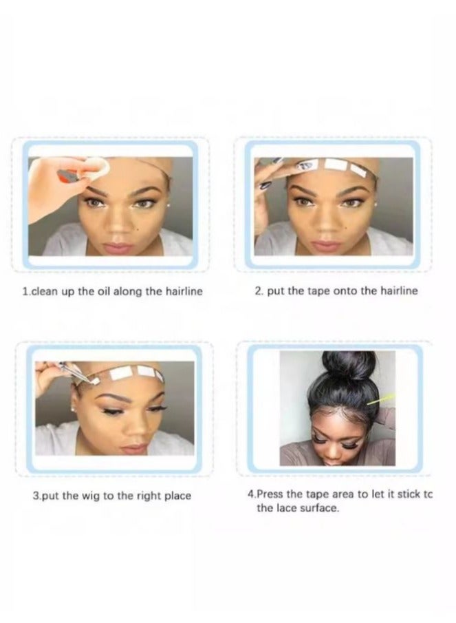 فانسكي شرائط شريط شعر مستعار-36 قطعة ، شريط لاصق قوي مقاوم للماء على الوجهين شريط باروكات دانتيل (لون أزرق (1/4)) - Image 4