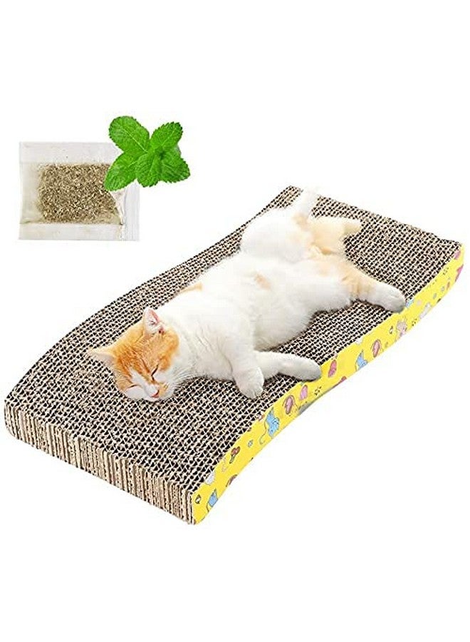 Cat Cat Scratcher Pad With Catnip - Cat Cardboard Scratch Durable Scratching Pad Reversible Colour May Vary - Image 2