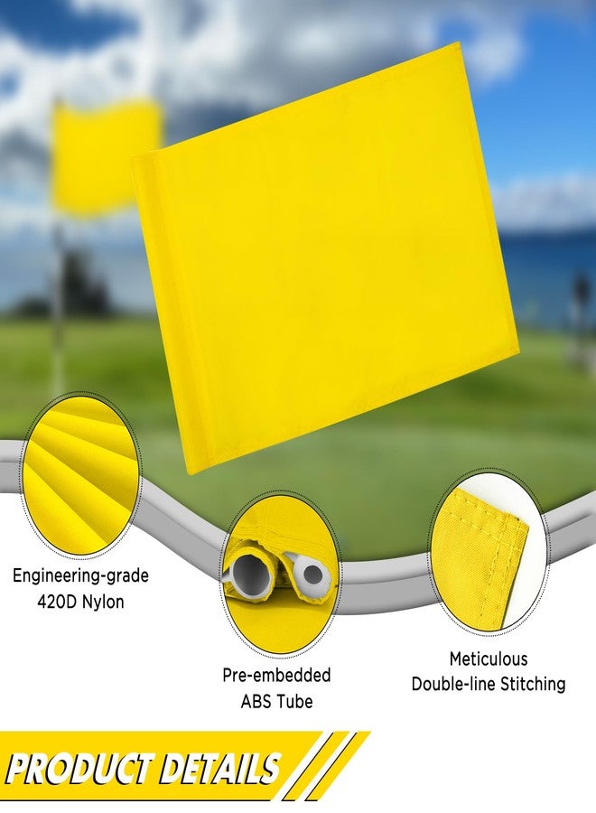 KINGTOP Golf Flag 20x14 Inch - Plain Yellow, 420D Nylon, Tube Inserted - Standard Putting Green Flags for Backyard Practice, Golf Courses, Country Club, 1-Pack - Image 2