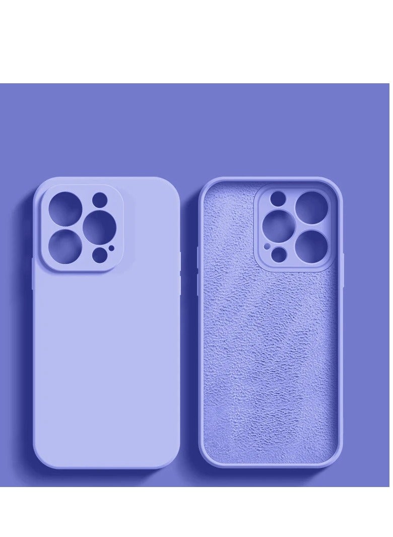 AROAQ Iphone Silicon Case, Silky-soft Touch Full-body Protective Phone Case, Luxury Original Liquid Silicone Case Mention For Iphone 15 Pro Max, 15 Plus, Pro, ( Light purple ) - Image 1