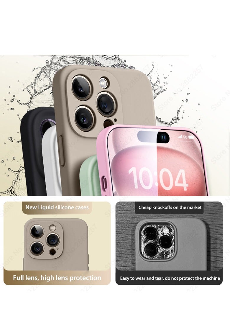 AROAQ Iphone Silicon Case, Silky-soft Touch Full-body Protective Phone Case, Luxury Original Liquid Silicone Case Mention For Iphone 15 Pro Max, 15 Plus, Pro, ( Light purple ) - Image 4