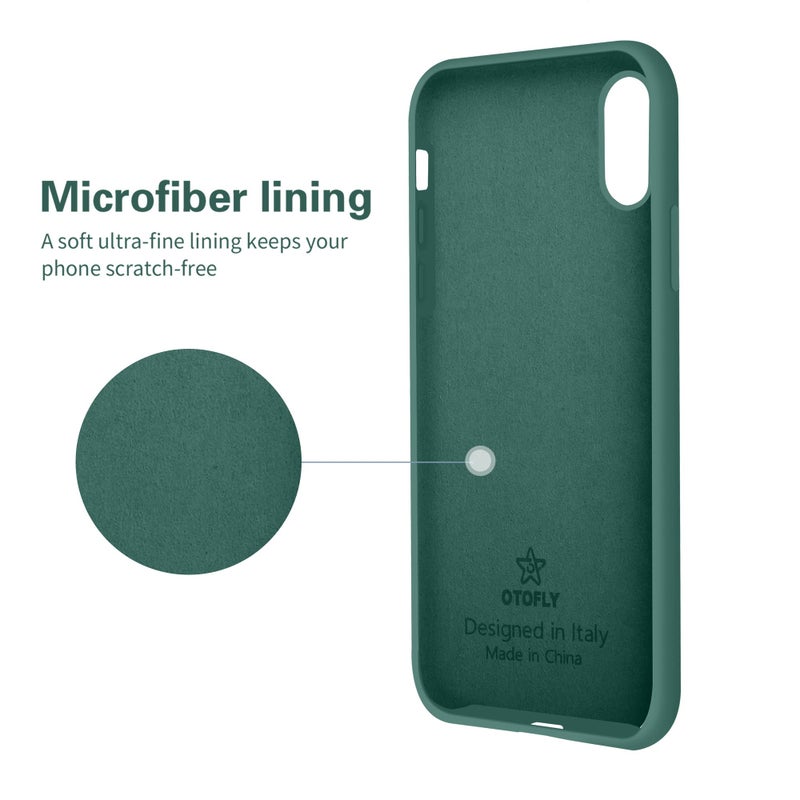 OTOFLY Compatible with iPhone X Case,Ultra Slim Fit iPhone Xs Case Liquid Silicone iPhone 10 Case with Full Body Protection Anti-Scratch Shockproof Bumper, 5.8 inch, (Pine Green) - Image 5